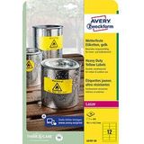 Avery-Zweckform L6107-20 Etiketten 99.1 x 42.3 mm Polyester folie Geel 240 stuk(s) Permanent Universele etiketten, Weer