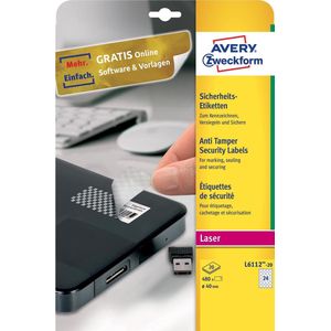 Avery Anti-tamper Label - Laser - L6112