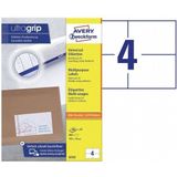 Avery Universele etiketten 105 x 74 mm, wit, Inkjetprinter, Laserprinter, Kopieerapparaat, permanent klevend 6133