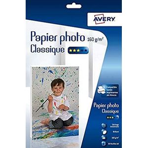 Avery fotopapier glanzend A4, 50 vellen, voor inkjetprinters, klassiek, 160 g/m2