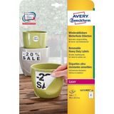 Avery Zweckform L4715REV-20 etiketten, extra sterk, verwijderbaar, DIN A4, 160 etiketten, 99,1 x 67,7 mm, wit, 20 vellen