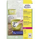 AVERY Zweckform L4716REV-20 Foliestickers - Wit - Ø30mm - 960 Stuks - Waterbestendig