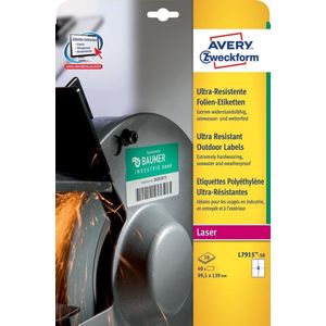 Avery Ultra Resistente Etiketten Voor Buiten Ft 99,1 X 139 Mm (b X H - Doos van 40 Etiketten