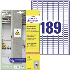 AVERY Zweckform Power-Etiketten L7871-20 weiß 25,4 x 10,0 mm