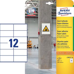 AVERY Zweckform Power-Etiketten L7875-20 weiß 105,0 x 48,0 mm