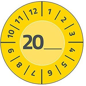 Zelfbeschrijvende controlelabels 20XX, geel