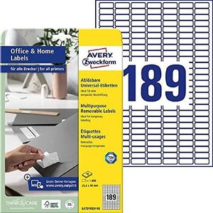 AVERY Zweckform L4731REV-10 - Universele Zelfklevende Etiketten - 25,4 x 10 mm - Verwijderbaar - 10 Vellen