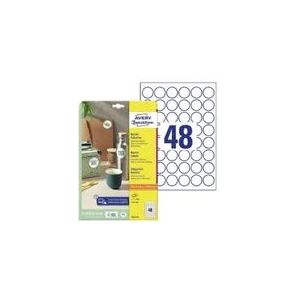 AVERY Zweckform Kennzeichnungs-Etiketten, Durchmesser: 30 mm weiß, rund, permanent haftend, Papier unbeschichtet, - 1 Stück (6223-10)