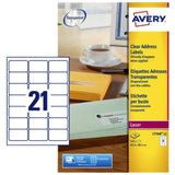 Avery Zweckform L7560-25 transparante etiketten 63,5 x 38,1 mm (525 etiketten)