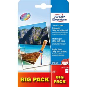 Avery-Zweckform Superior Photo Paper Inkjet BIG PACK C2549-100 Fotopapier 10 x 15 cm 200 g/m² 100 vellen Hoogglans
