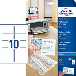 Visitenkarte Classic din A4 185g/m² weiß 25 Bl./Pack. 250 St./Pack.
