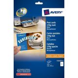 Ansichtkaarten Avery 105x148mm 170gr wit 25 vel 100 kaarten