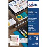 Avery - C32011-10 - Visitekaartjes - Wit - 200gr - 100 Stuks - Matte Afwerking - Enkelzijdig Bedrukbaar