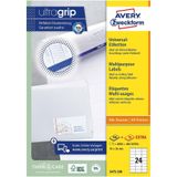 Avery witte etiketten QuickPeel  formaat 70 x 36 mm (b x h) 4.800 stuks 24 per blad doos van 200 blad