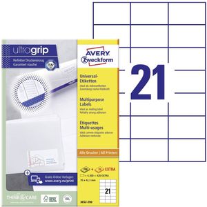Avery Zweckform Universal-Etiketten ultragrip 70x42,3 mm VE=4.620 Etik