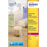 Avery - L7783-25 - Etiketten - Transparant - 250 Stuks - Glanzend, UV-resistent, Temperatuurbestendig -20 tot +80 °C