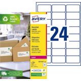 AVERY L7783-25 etiketten, zelfklevend, transparant, glanzend, formaat 96 x 50,8 mm, laserdruk, 250 stuks