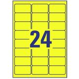 Avery L6035-20 Zelfklevende verwijderbare gele archiveringslabels, 24 etiketten per A4-vel