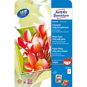 Avery Zweckform - Fotopapier - A4 - Hoogglans - 250 g/m² - 20 Vellen