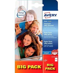Avery - Fotopapier - Wit - 180 g/m² - 10 x 15 cm - 100 vellen