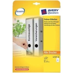 Avery Zweckform Ordner-Etiketten 38x297mm weiß 10 Blatt/50 Etiketten