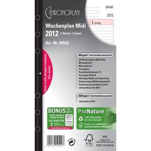 Chronoplan Navulverpakking weekplanner 2012 midi kolommen Duitse versie