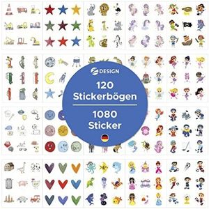 AVERY Zweckform Set stickers voor kinderen | 1.000+ stickers (Made in Germany, 20 verschillende thema's voor jongens en meisjes, kinderverjaardag, cadeautje, gastgeschenk, give away, schoolzak) Art.