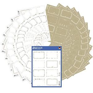 AVERY Zweckform Set stickers Kerstmis 204 stuks (52 x 33 mm, kerststickers, decoratie Kerstmis, cadeaus, kaarten, zakjes, productstickers in wit en kraftpapier, handbeschrijfbaar) art. 51052