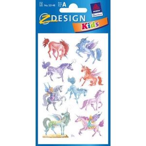 10 x Z-Design Sticker 76x120mm Papier geprägt 2 Bogen Motiv Einhörner