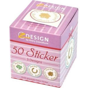 6 x Z-Design Sticker auf Rolle Motiv Viel Glück rund 38mm 3 Motive bun