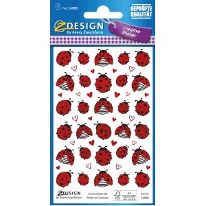 10 x Z-Design Deko Sticker Papier Marienkäfer mehrfarbig 52 Aufkleber