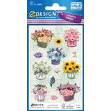 Z-Design Deko Sticker Papier Blumen mehrfarbig 26 Aufkleber