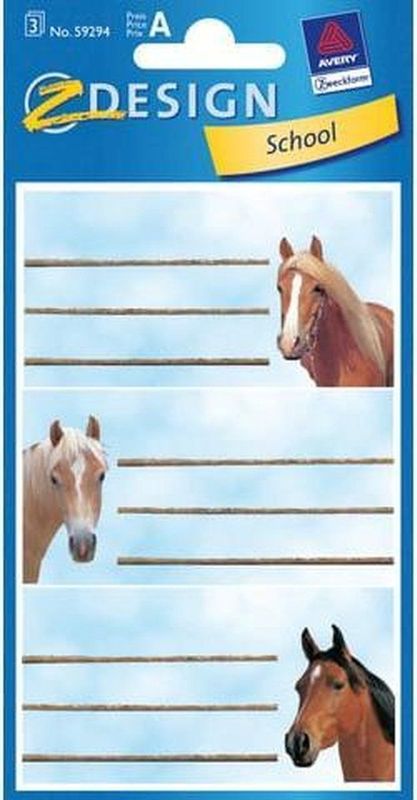 Buchetikett Papier 76x120mm 9 Etiketten Motiv Pferde