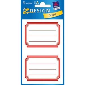 Avery boeketiket Z-design School pakje a 6 vel kader rood