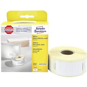 Avery - AS0722520 - Etiketten op Rol - Wit - Thermisch - Permanent Klevend - 500 Stuks