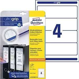 Avery Zweckform Ordner-Etiketten für breite Ordner wiederablösbar weiß