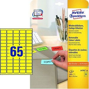 Avery Zweckform Etiketten Inkjet/Laser/Kopier 38,1x21,2mm VE=1300 Stüc