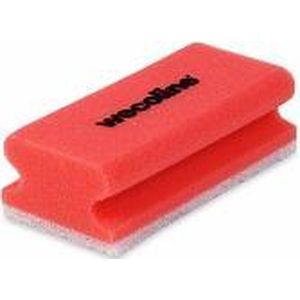 Schuurspons met handgreep rood en wit vlies - 13060002