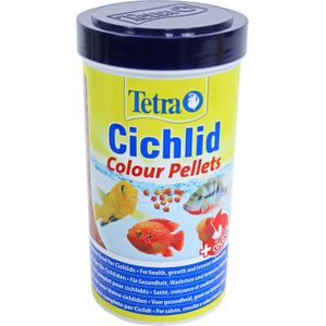 Tetra Cichlid Colour Pellets - visvoer voor intensieve en heldere kleuren, vooral voor cichliden met rode, oranje en gele kleur, doos van 500 ml
