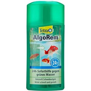 Tetra Pond AlgoRem - 24-uurs onmiddellijke hulp tegen groen water in de tuinvijver, bestrijdt zwevende algen, 500 ml fles