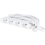 REV - Meervoudig Stopcontact - Wit - Kunststof - 4 Verbruikers - 3 m Kabel