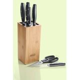 Messenblok, 5 Messen, 1 Schaar, Bamboe - Rösles-sCuisine