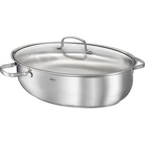 Braadpan met Glazen Deksel, 8 L, 41 x 28.5 cm, Ovaal - Rösle | Elegance