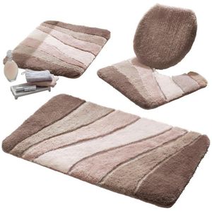 Badmat - Taupe - Gedessineerd - Rechthoekig - 1 Stuk