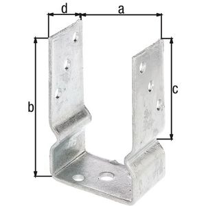 Alberts 217624 U-paalhouder | om op te schroeven of om in beton te gieten | thermisch verzinkt | vrije breedte 91 mm