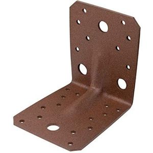 Alberts 301224 DURAVIS® hoekanker extra sterk met rib | roestbruine dubbelzijdige coating | afmetingen 105 x 105 x 90 mm