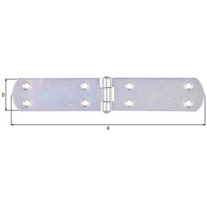 Alberts 315665 Kistscharnier | met vastgeklonken stift | elektrolytisch geel verzinkt, gechromateerd | 195 x 35 mm