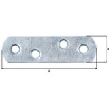 Gust - Alberts Platte Connector - Galvanisch Blauw Verzinkt - 57 mm x 16 mm - 4 Gaten