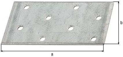 Gust - Alberts Platte Connector - Staal - Gegalvaniseerd - 80mm x 40mm x 2mm