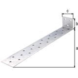 Alberts - Plat Stalen Betonanker - Verzinkt - 285 x 40 x 40 mm - Materiaal: Staal